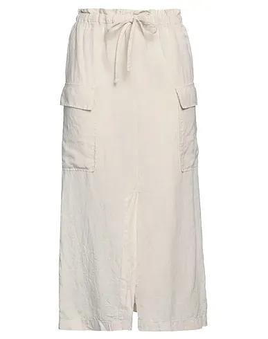 Off white Plain weave Midi skirt