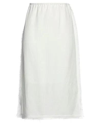 Off white Plain weave Midi skirt