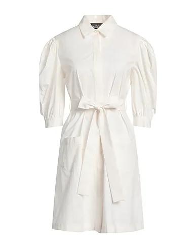 Off white Plain weave Shirt dress