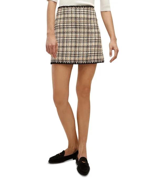 Ohemia Crochet Trim Tweed Mini Skirt