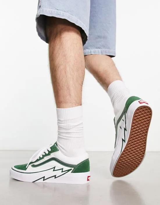 Old Skool bolt sneakers in green and black