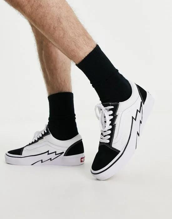 Old Skool bolt sneakers in white and black