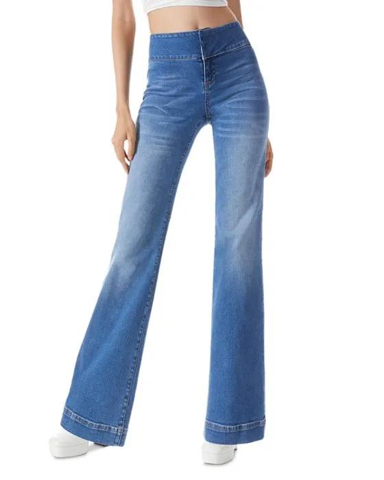 Olivia High Rise Flare Jeans in Best Intentions