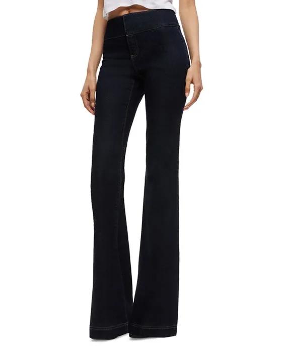 Olivia High Rise Flare Jeans in Dark Rinse  