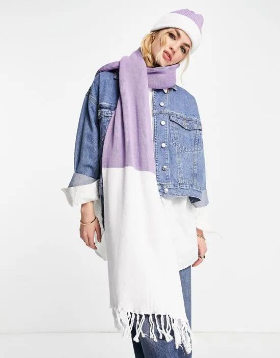 ombre fringe scarf in lilac