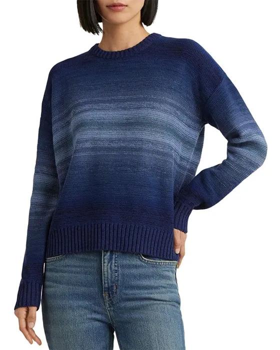 Ombré Striped Long Sleeve Sweater 