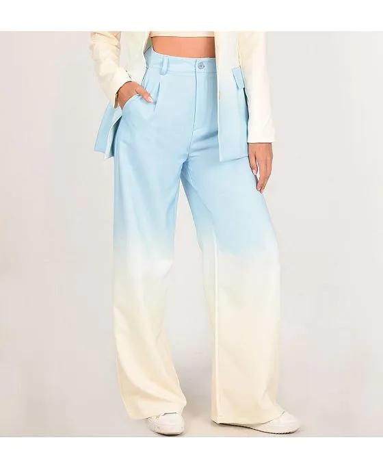 Ombre You Say High Waisted Women's Blue Pants