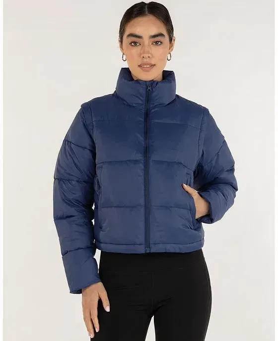 On The Go Puffer Convertible Jacket Vest for Women