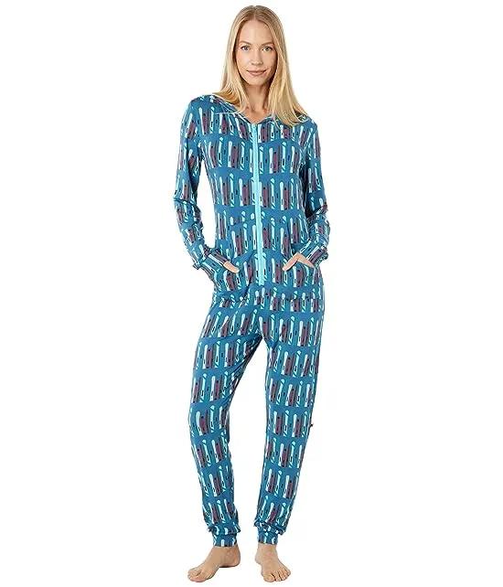 One-Piece PJ Jumpsuit with Hood