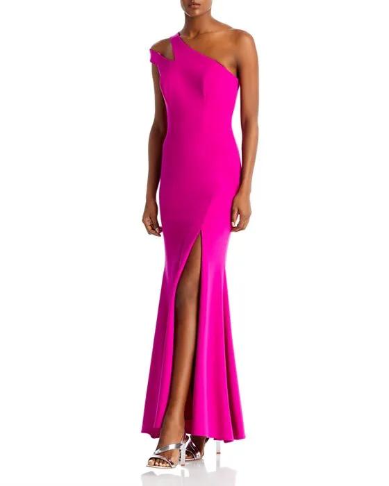 One Shoulder Cutout Gown - 100% Exclusive