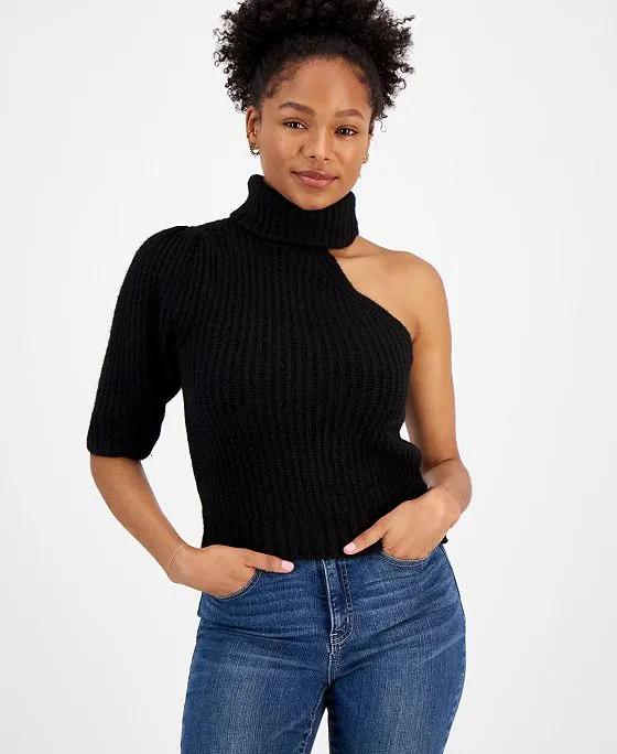 One-Sleeve Turtleneck Sweater