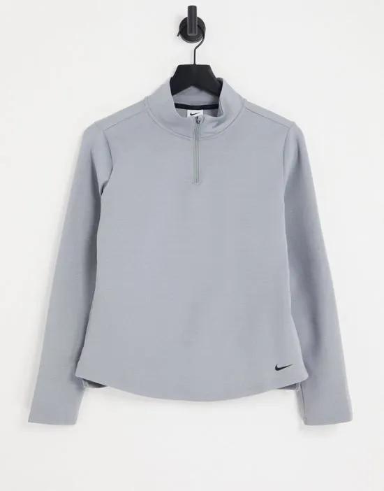 One Therma-FIT standard long-sleeve half zip top in gray