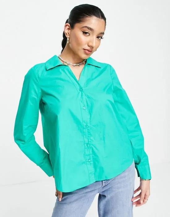 open back shirt in bright green