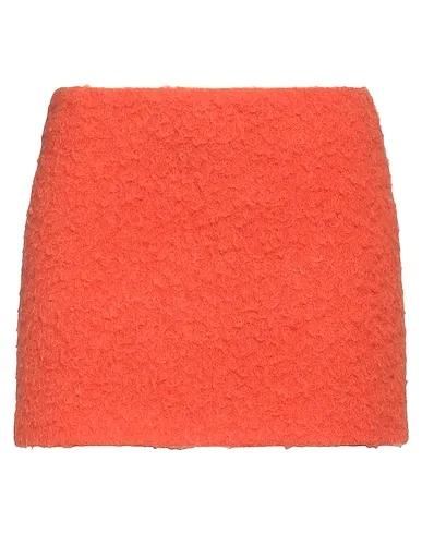 Orange Boiled wool Mini skirt