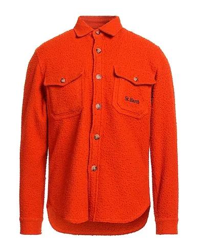 Orange Boiled wool Solid color shirt
