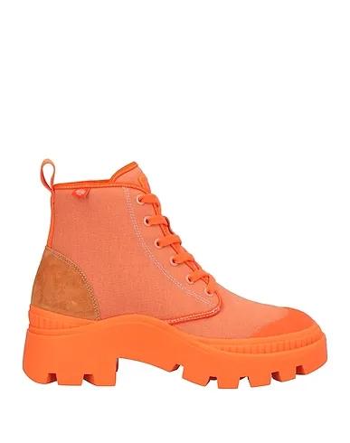 Orange Canvas Ankle boot