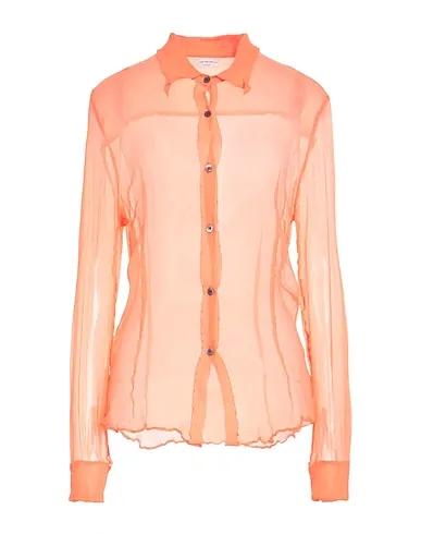 Orange Chiffon Silk shirts & blouses