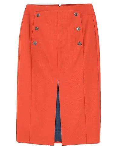 Orange Cool wool Midi skirt