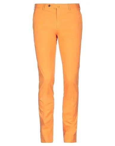 Orange Cotton twill Casual pants