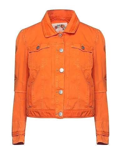 Orange Cotton twill Jacket