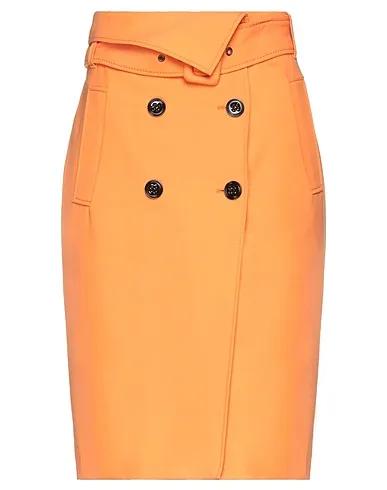 Orange Cotton twill Midi skirt