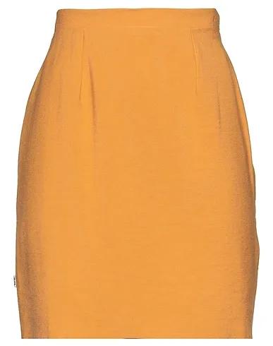 Orange Cotton twill Mini skirt