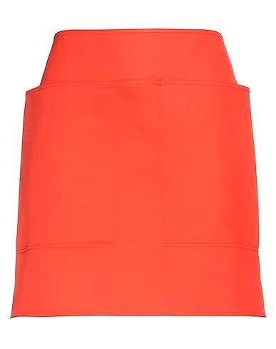 Orange Cotton twill Mini skirt