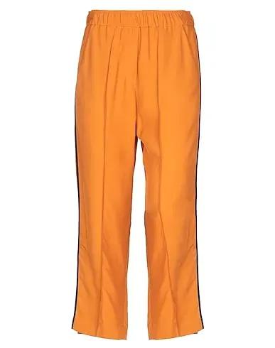 Orange Crêpe Casual pants