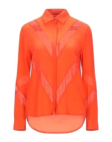 Orange Crêpe Lace shirts & blouses