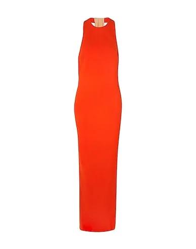 Orange Crêpe Long dress