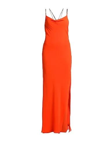 Orange Crêpe Long dress