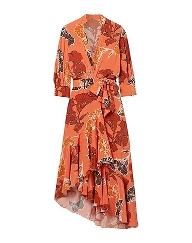 Orange Crêpe Midi dress