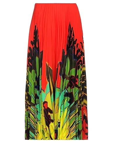 Orange Crêpe Midi skirt