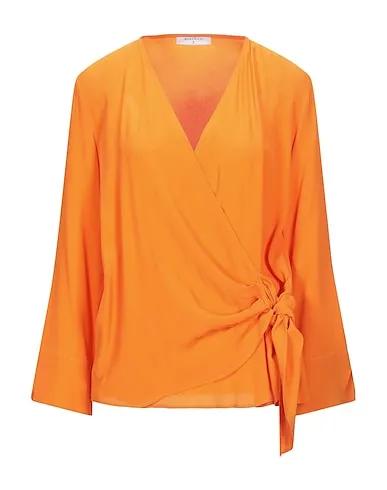 Orange Crêpe Solid color shirts & blouses