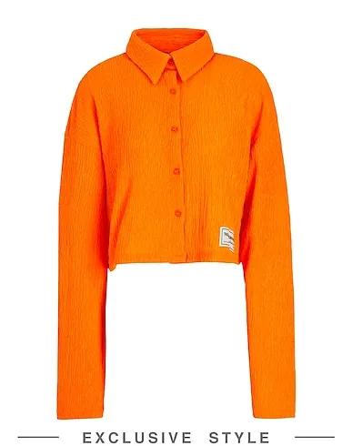 Orange Crêpe Solid color shirts & blouses