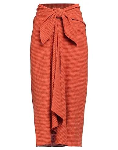 Orange Flannel Maxi Skirts