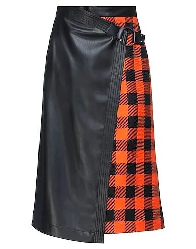 Orange Flannel Midi skirt