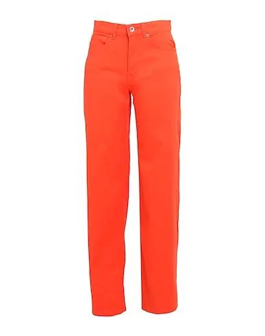 Orange Gabardine Casual pants