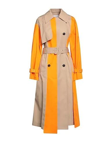Orange Gabardine Double breasted pea coat