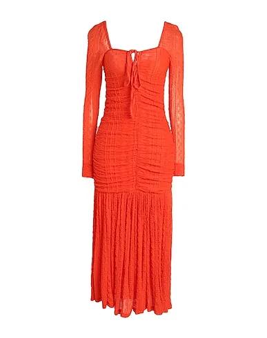 Orange Jacquard Long dress