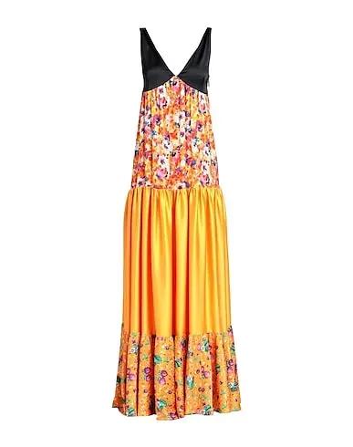 Orange Jacquard Long dress