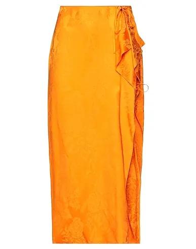 Orange Jacquard Maxi Skirts