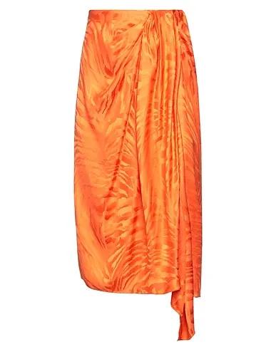 Orange Jacquard Midi skirt