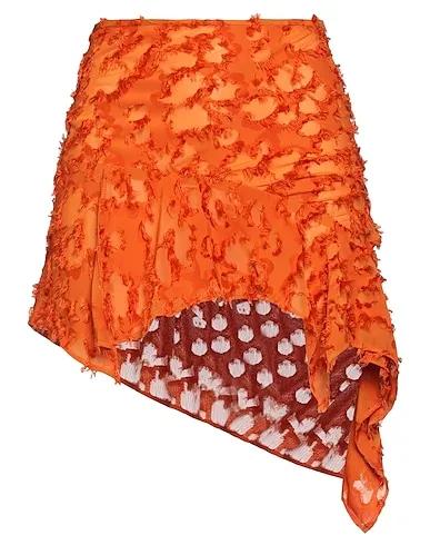 Orange Jacquard Mini skirt
