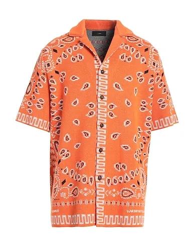 Orange Jacquard Patterned shirt