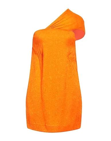 Orange Jacquard Short dress