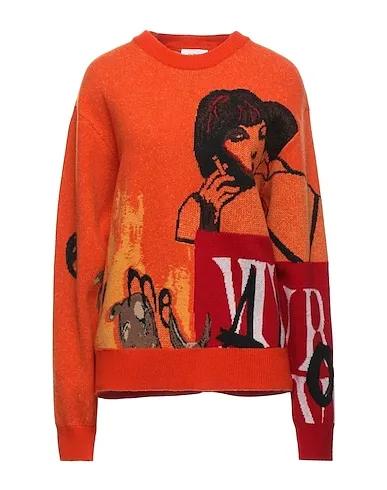 Orange Jacquard Sweater