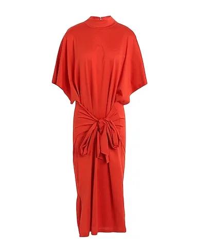 Orange Jersey Long dress WRAP JERSEY DRESS

