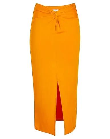 Orange Jersey Maxi Skirts JERSEY RUCHED MIDI SKIRT
