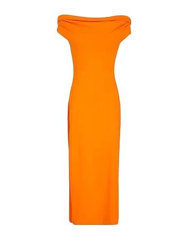 Orange Jersey Midi dress JERSEY  OFF-SHOULDER MIDI DRESS
